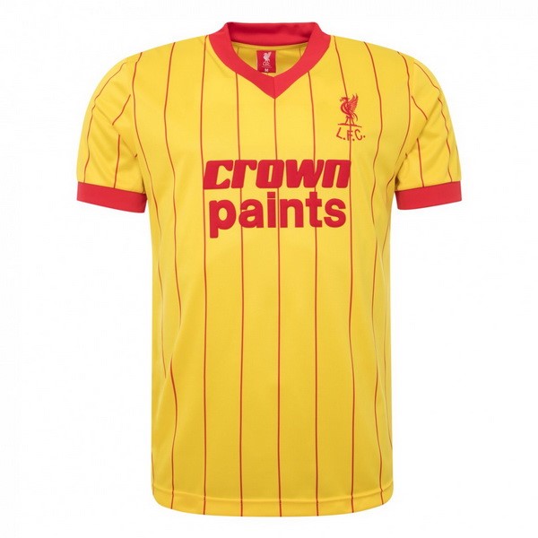 Maillot Football Liverpool Exterieur Retro 1982 1983 Jaune